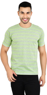 YUALIN CREATION Printed Men Round Neck Light Green T-Shirt