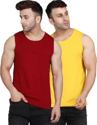 SLOWLORIS Solid Men Scoop Neck Multicolor T-Shirt