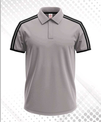 GRATITUDE ROCK Solid Men Polo Neck Light Blue T-Shirt