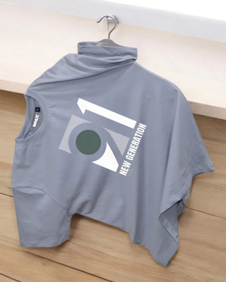 Velvawear Printed Men Round Neck Grey T-Shirt