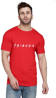 SLOWLORIS Typography Men Round Neck Red T-Shirt