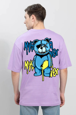 FASHNET FASHION Printed Men Round Neck Purple T-Shirt