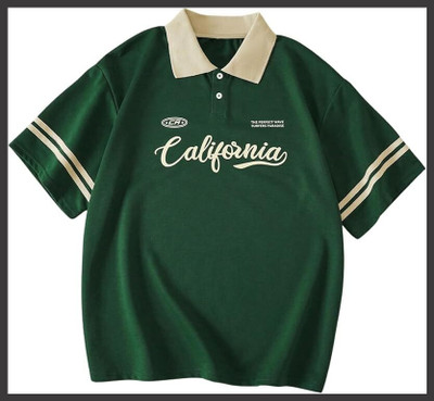 Hackmen Printed Men Polo Neck Green T-Shirt