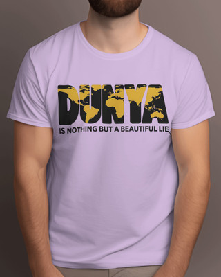 Baefikrey Printed Men Round Neck Purple T-Shirt