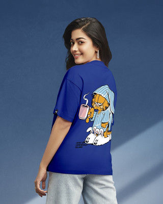 BEWAKOOF Graphic Print Women Round Neck Blue T-Shirt