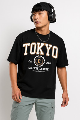JoyandHappiness Typography Men Crew Neck Black T-Shirt