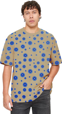 SONI BROS Printed Men Round Neck Beige T-Shirt