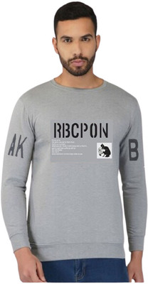 Stelino Printed Men Round Neck Grey T-Shirt