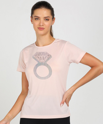 Shashvi Fashion Printed Women Round Neck Pink T-Shirt