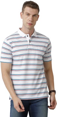 Classic Polo Striped Men Polo Neck White T-Shirt