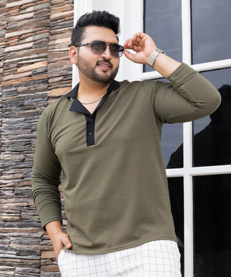 Instafab Plus Solid Men Polo Neck Multicolor T-Shirt