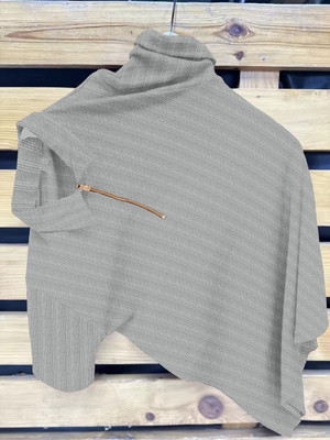 BROWEARS Solid Men Polo Neck Grey T-Shirt