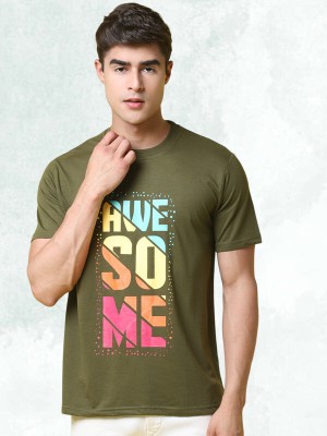 1 Stop Fashion Printed, Typography Men Round Neck Green T-Shirt