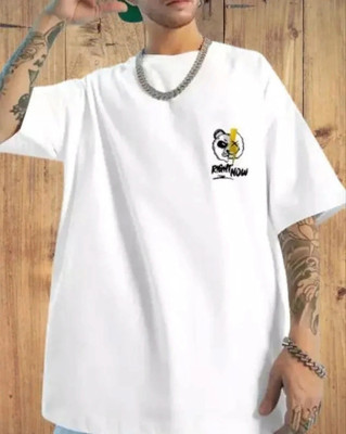 etsun Printed Men Round Neck White T-Shirt
