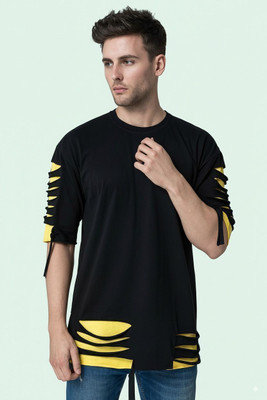 Rb azad Solid Men Round Neck Black T-Shirt