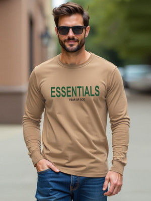 Moda Rapido Printed Men Round Neck Beige T-Shirt