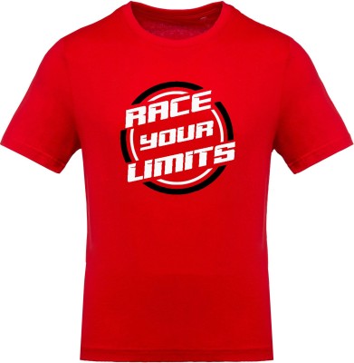FastB Typography Men Round Neck Red T-Shirt