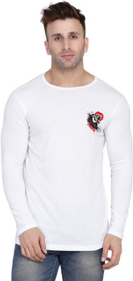 tfurnish Printed Men Round Neck White T-Shirt