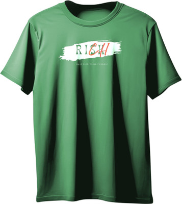 VIRAJ VINTAGE Printed Men Round Neck Green T-Shirt