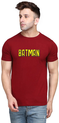 GEUM Graphic Print Men Round Neck Maroon T-Shirt