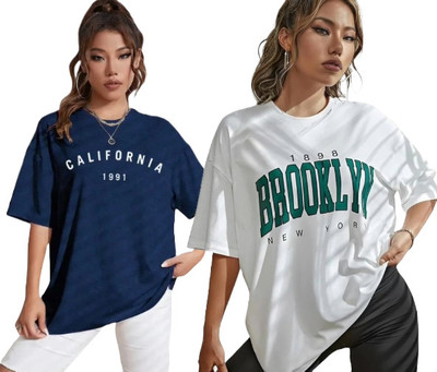 UNFLD Printed Women Round Neck Multicolor T-Shirt