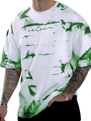 Smile IN LIFE Printed Men Round Neck Green, White T-Shirt