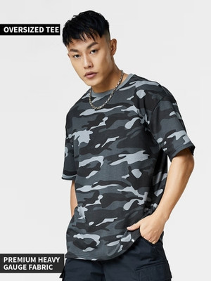 SPOWEARY Printed Men Round Neck Blue T-Shirt