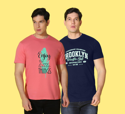 WOOSTRO Typography, Printed Men Round Neck Multicolor T-Shirt