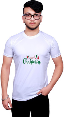 NITYANAND CREATIONS Printed, Typography Men Round Neck White T-Shirt