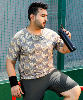 Instafab Plus Printed Men Crew Neck Multicolor T-Shirt