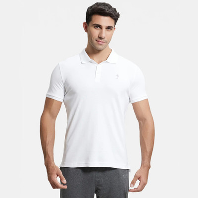 JOCKEY Solid Men Polo Neck White T-Shirt