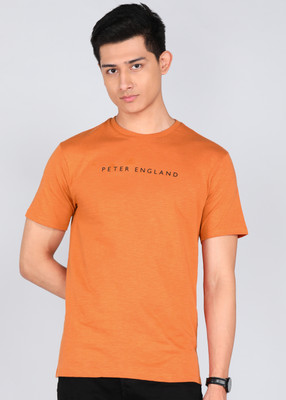 PETER ENGLAND Solid Men Round Neck Red T-Shirt