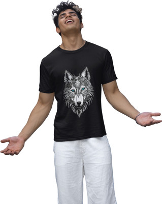 MABSL THREAD Printed Men Round Neck Reversible Black T-Shirt