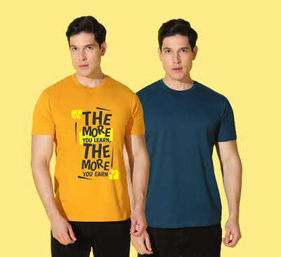 WOOSTRO Typography Men Round Neck Multicolor T-Shirt