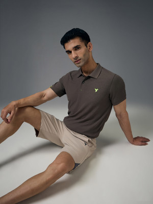 TECHNOSPORT Solid Men Polo Neck Light Green T-Shirt