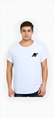 Royal Creations By Rv Printed Men Round Neck White T-Shirt