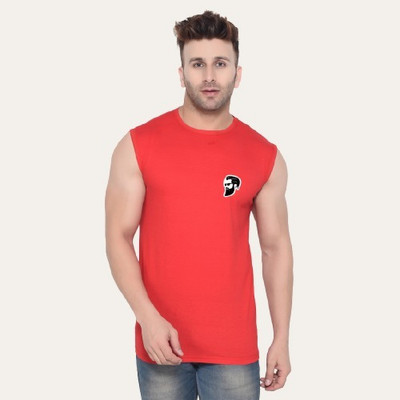 Girdhar Printed Men Round Neck Orange T-Shirt