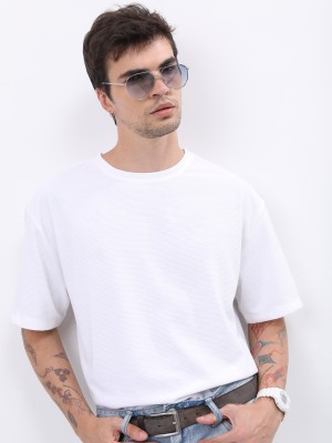 KETCH Solid Men Round Neck White T-Shirt