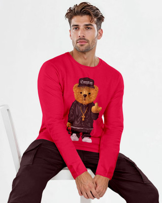 Triptee Animal Print Men Round Neck Red T-Shirt