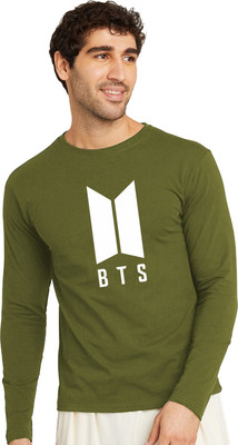 OrrganicChics Printed Men Round Neck Green T-Shirt