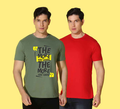 WOOSTRO Graphic Print Men Round Neck Multicolor T-Shirt