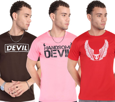 Go Devil Printed Men Round Neck Multicolor T-Shirt