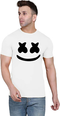 LEO ART Graphic Print Men Round Neck White T-Shirt