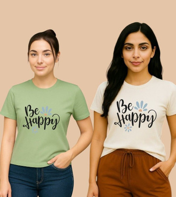 Moldify Graphic Print Women Round Neck Multicolor T-Shirt