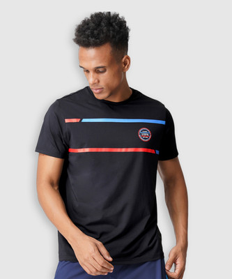 U.S. POLO ASSN. Striped Men Round Neck Black T-Shirt