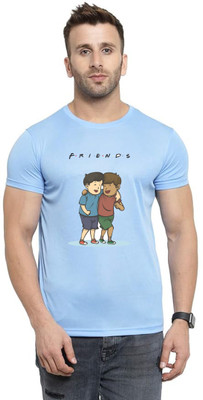 LuvCare Printed Men Round Neck Blue T-Shirt