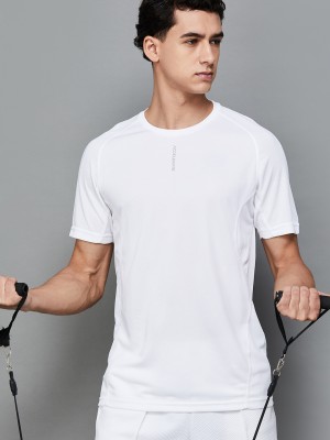 Fame Forever by Lifestyle Solid Men Round Neck White T-Shirt