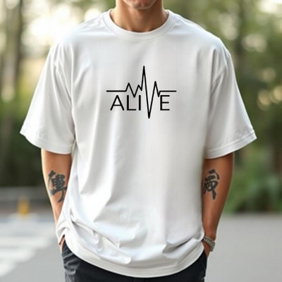 goodsign Printed Men Round Neck White T-Shirt