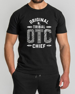 ELEGANT FOX Printed, Typography Men Round Neck Black T-Shirt