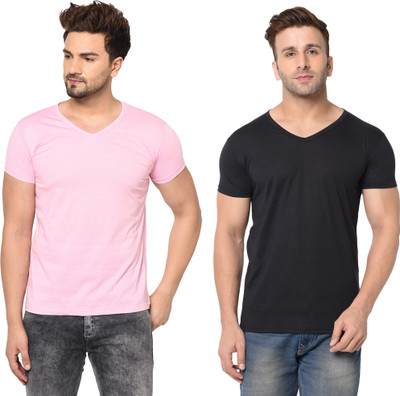 Adorbs Trend Solid Men V Neck Multicolor T-Shirt